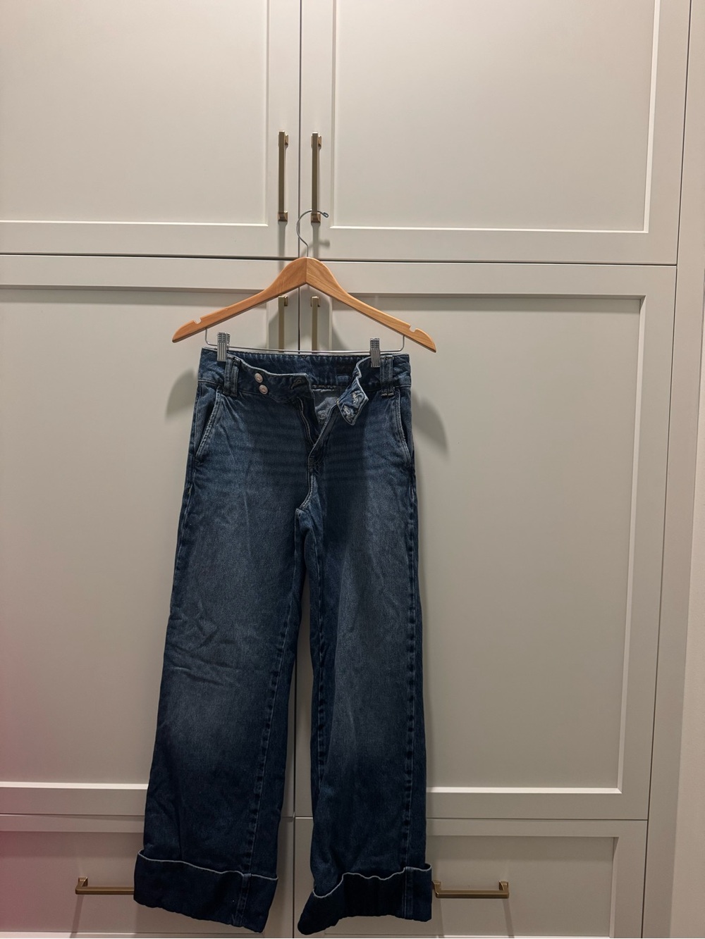 Zara Dark Blue Wide-Leg Jeans